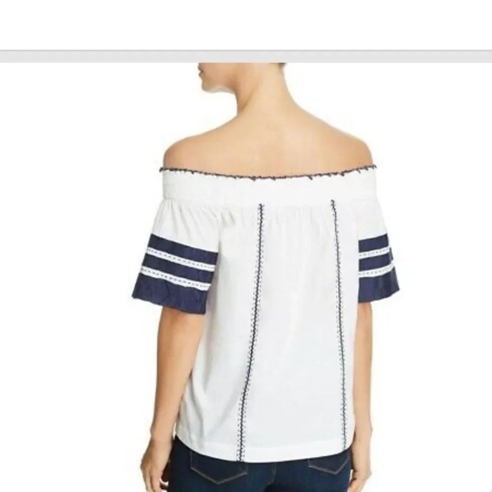 COPY - PORTIA* Embroidered Off The Shoulder Cotton Top
